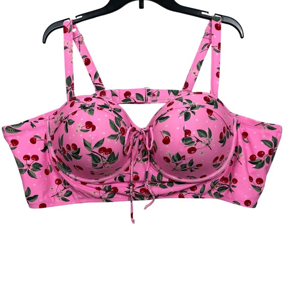 torrid Other - Torrid Wired Longline Bikini Top Cheery Cherry Pink Splash 6 D/DD 26SPR1